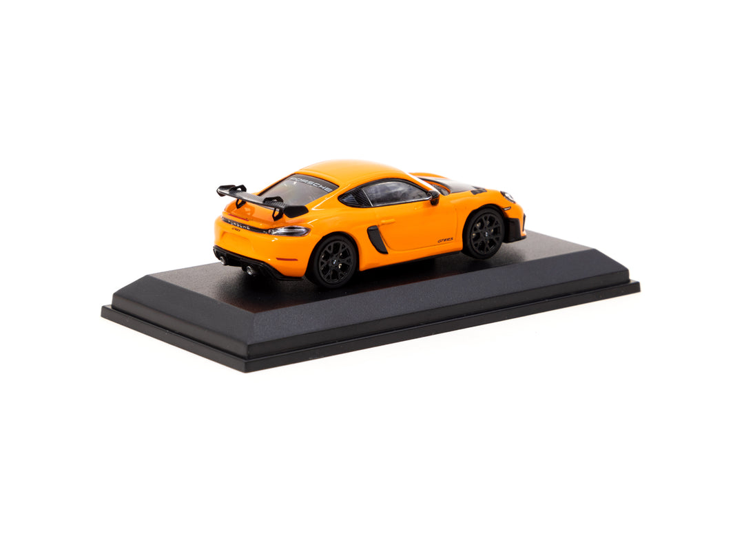 Tarmac Works x  MINICHAMPS 1:64 Porsche Cayman GT4 RS Pastel Orange T64MC-004-OR Rear