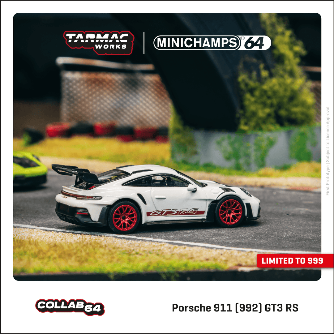 Tarmac Works 1:64 Porsche 911 (992) GT3 RS White / Red T64MC-005-WR