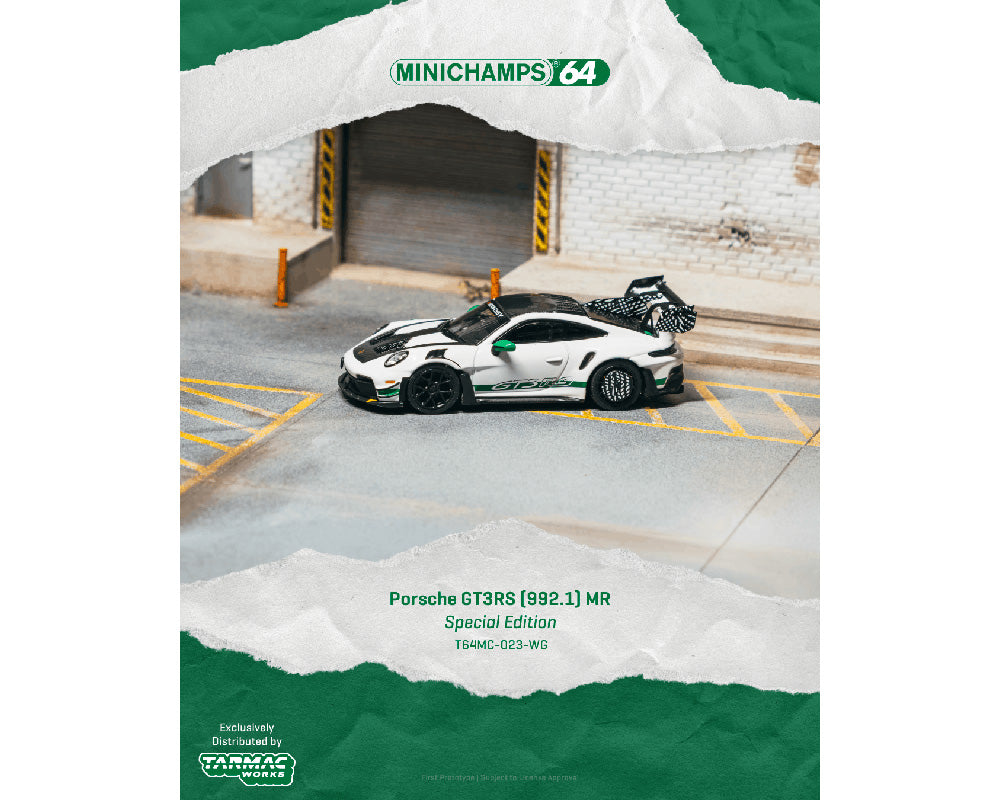 Preorder] Tarmac Works 1:64 Porsche GT3RS(992.1) MR White Green
