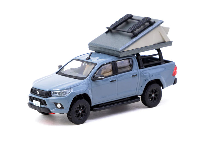 Tarmac Works 1:64 Toyota Hilux Grey With Camping Tent T64R-041-CAMP