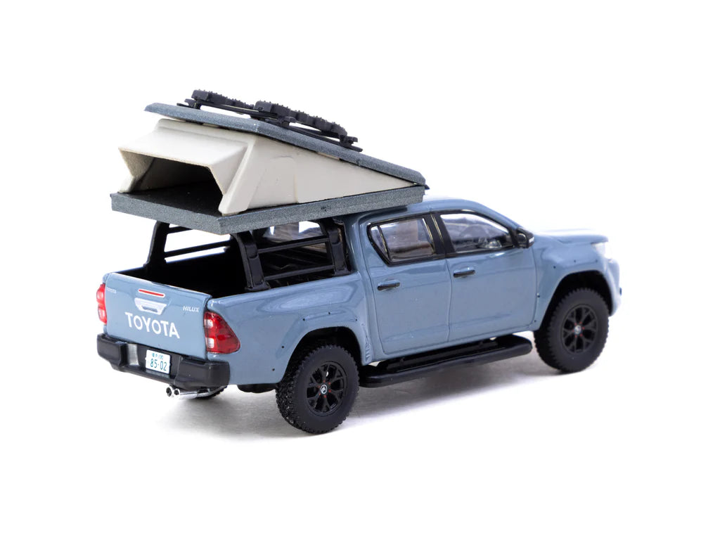 Tarmac Works 1:64 Toyota Hilux Grey With Camping Tent T64R-041-CAMP