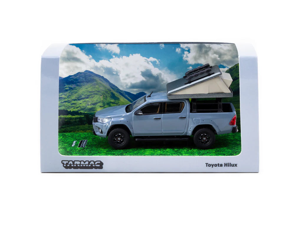 Tarmac Works 1:64 Toyota Hilux Grey With Camping Tent T64R-041-CAMP