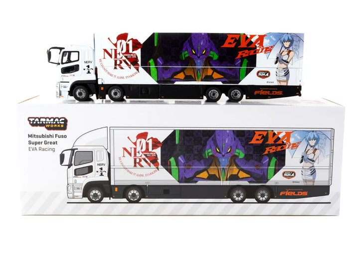 Tarmac Works 1:64 Mitsubishi Fuso Super Great EVA Racing Transporter T64T-TL001-EVA