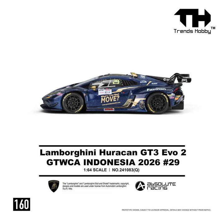 [Preorder] Trends Hobby 1:64 Lamborghini Huracan GT3 EVO2 - GTWCA Indonisia 2026 