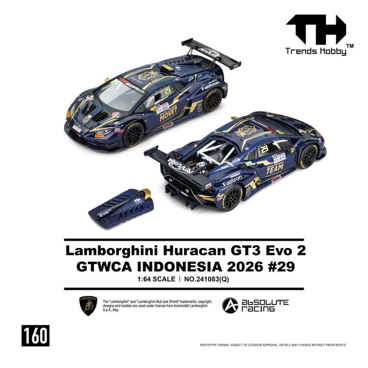 [Preorder] Trends Hobby 1:64 Lamborghini Huracan GT3 EVO2 - GTWCA Indonisia 2026 