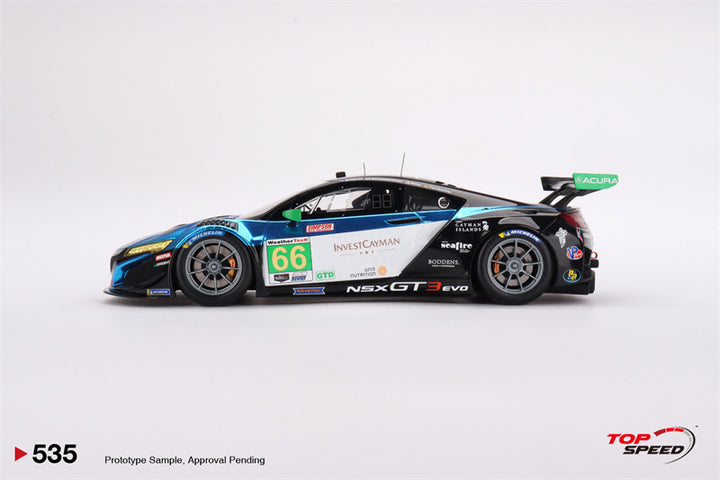Topspeed 1:18 NSX GT3 EVO22#66 Gradient Racing 2022 IMSA Daytona 24 Hrs TS0535 Side