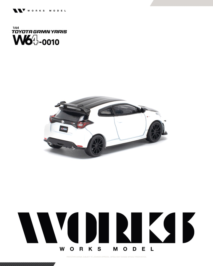 [Preorder] Works Model 1:64 Toyota Grmn Yaris Whtie W640010