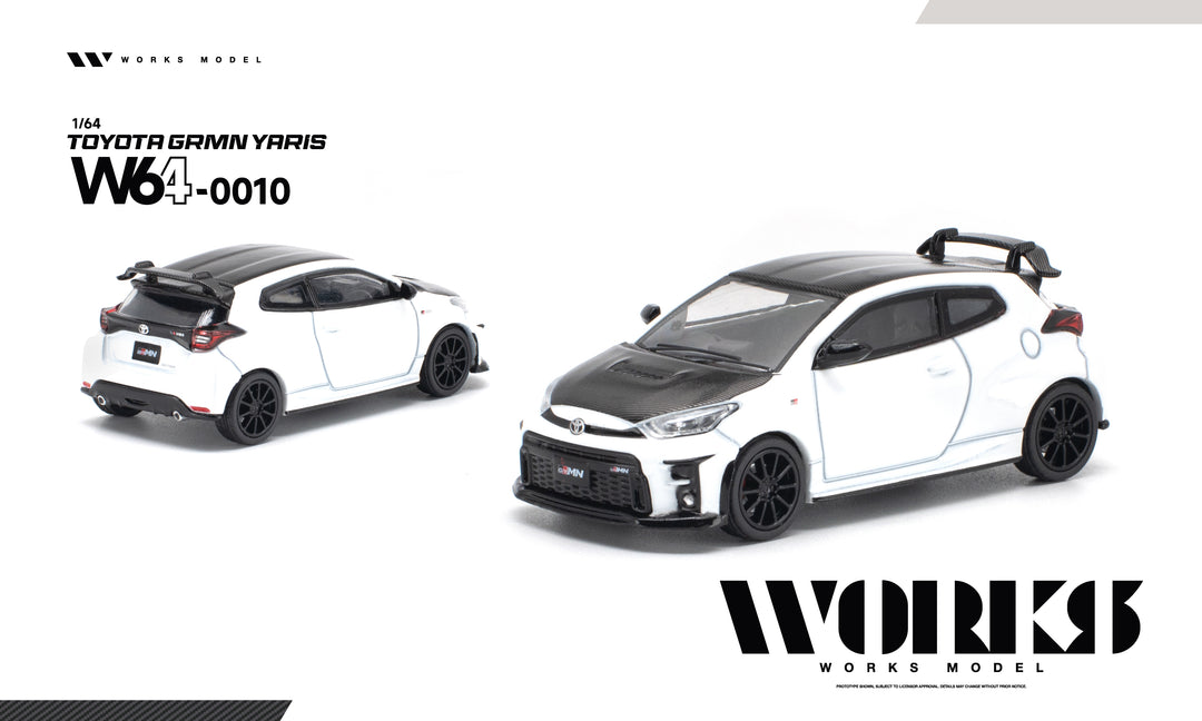 [Preorder] Works Model 1:64 Toyota Grmn Yaris Whtie W640010