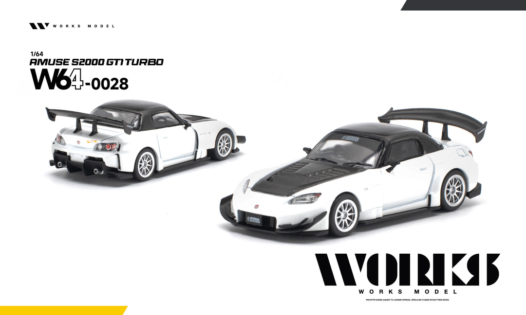 [Preorder] Works Model 1:64 Amuse S2000 GT1 Turbo White W640028