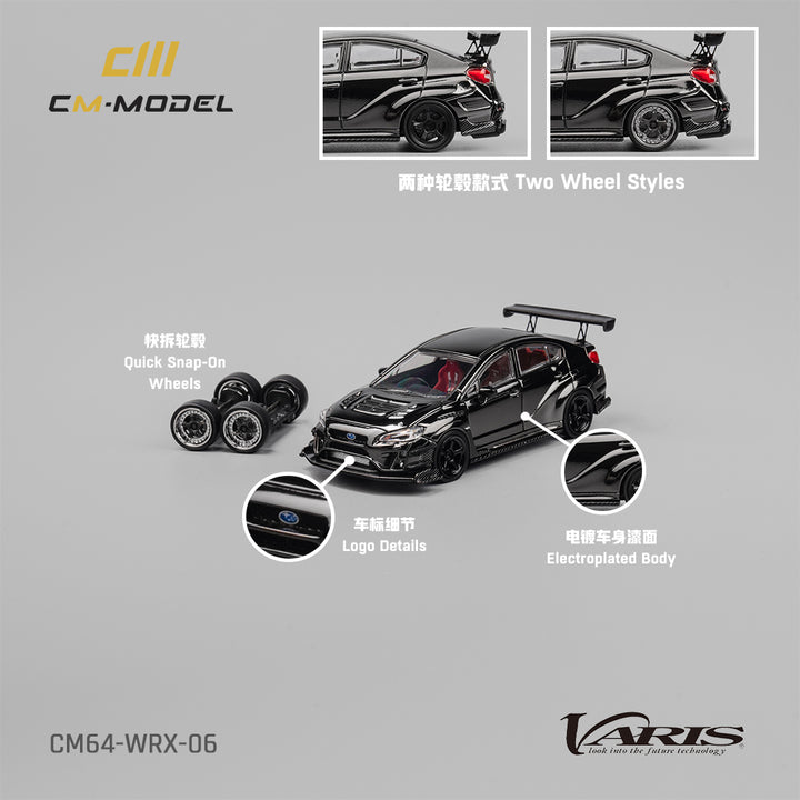 [Preorder] CM Model 1:64 Subaru WRX Varis WideBody 2.0 Chrome Black