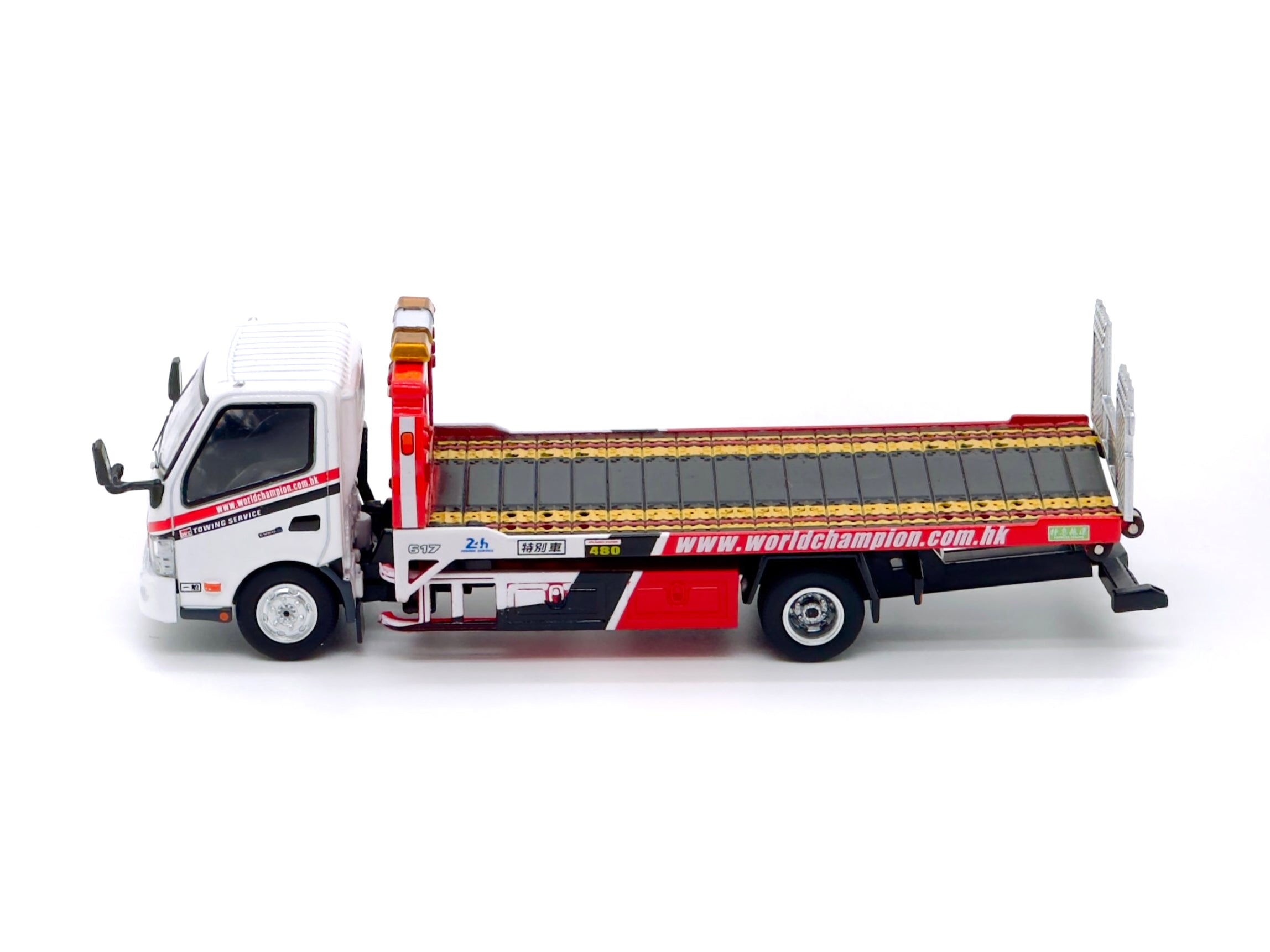 1/18 Tiny Hino 300 World Champion Flatbed Tow Truck with