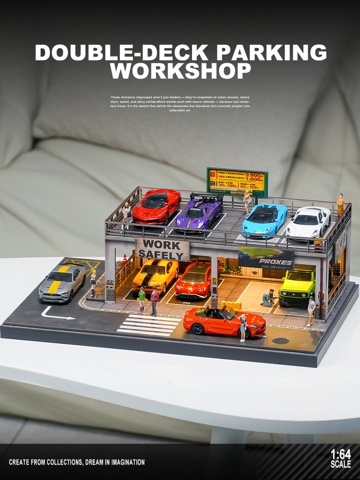 [Preorder] SHOU CANG JIA 1:64 SafeWork DOUBLE-DECK PARKING WORKSHOP SCJ-82042