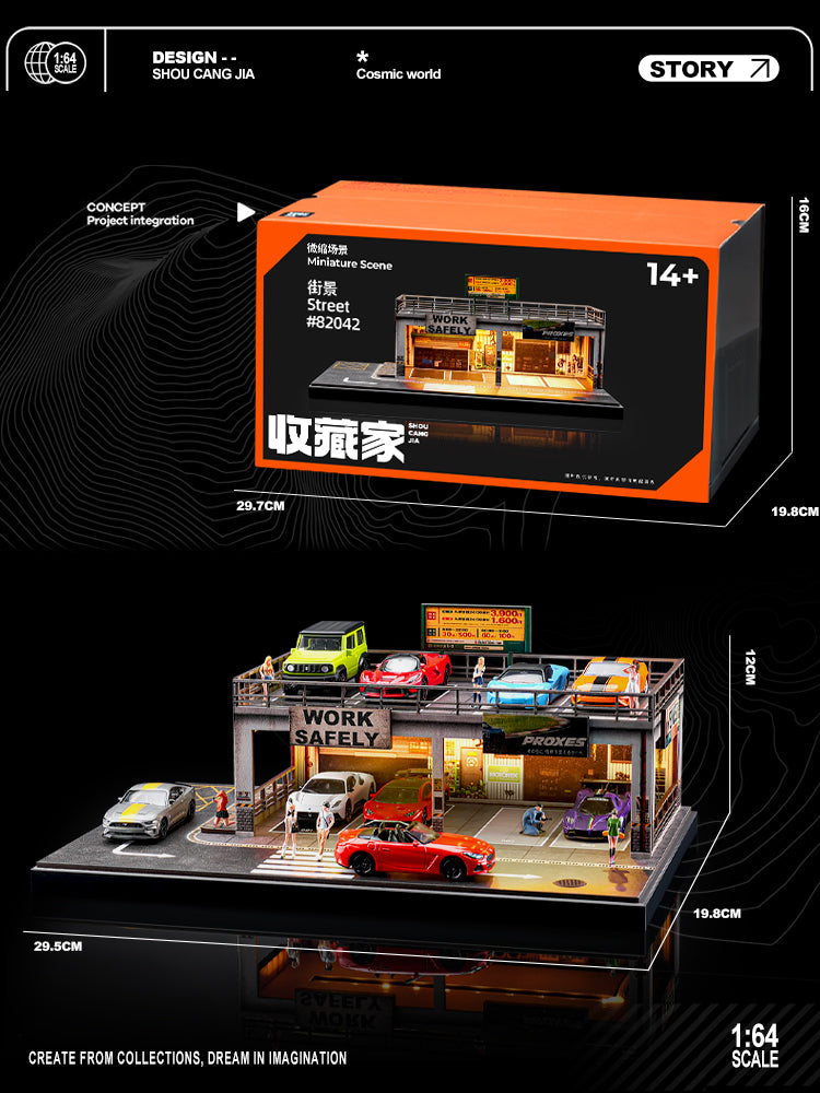 [Preorder] SHOU CANG JIA 1:64 SafeWork DOUBLE-DECK PARKING WORKSHOP SCJ-82042