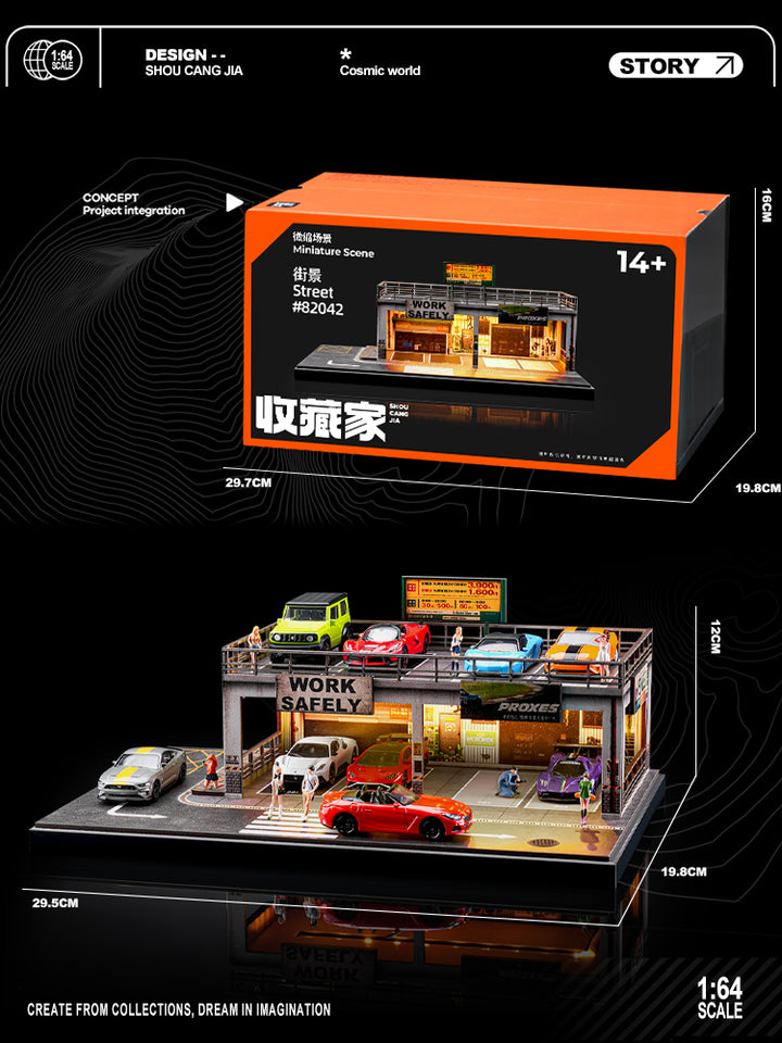 [Preorder] SHOU CANG JIA 1:64 SafeWork DOUBLE-DECK PARKING WORKSHOP SCJ-82042