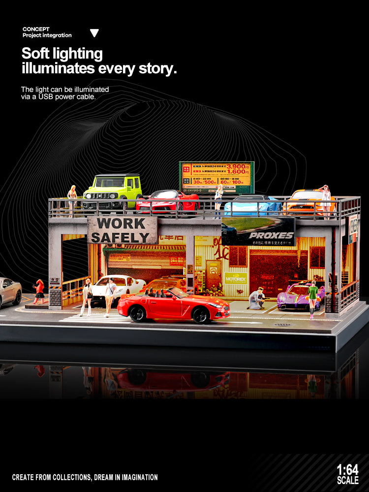 [Preorder] SHOU CANG JIA 1:64 SafeWork DOUBLE-DECK PARKING WORKSHOP SCJ-82042