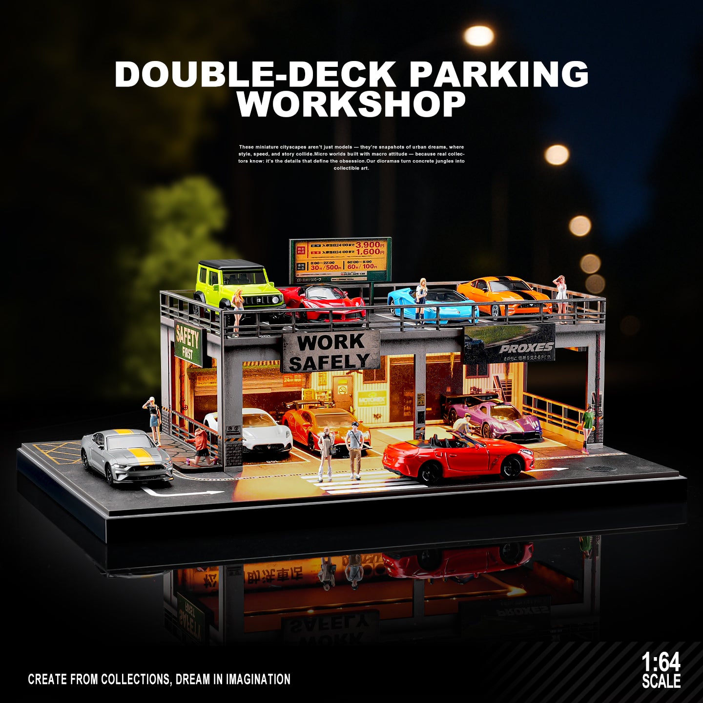 Preorder] SHOU CANG JIA 1:64 SafeWork DOUBLE-DECK PARKING WORKSHOP