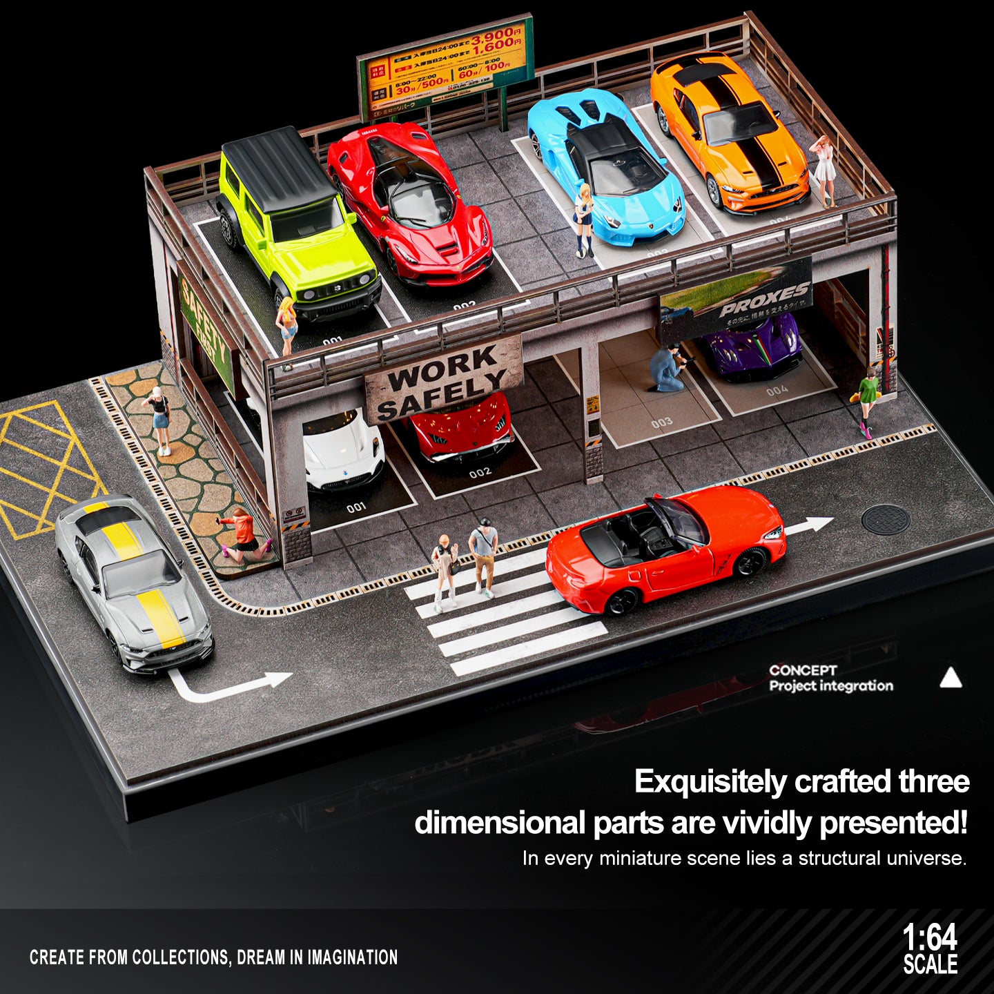 Preorder] SHOU CANG JIA 1:64 SafeWork DOUBLE-DECK PARKING WORKSHOP