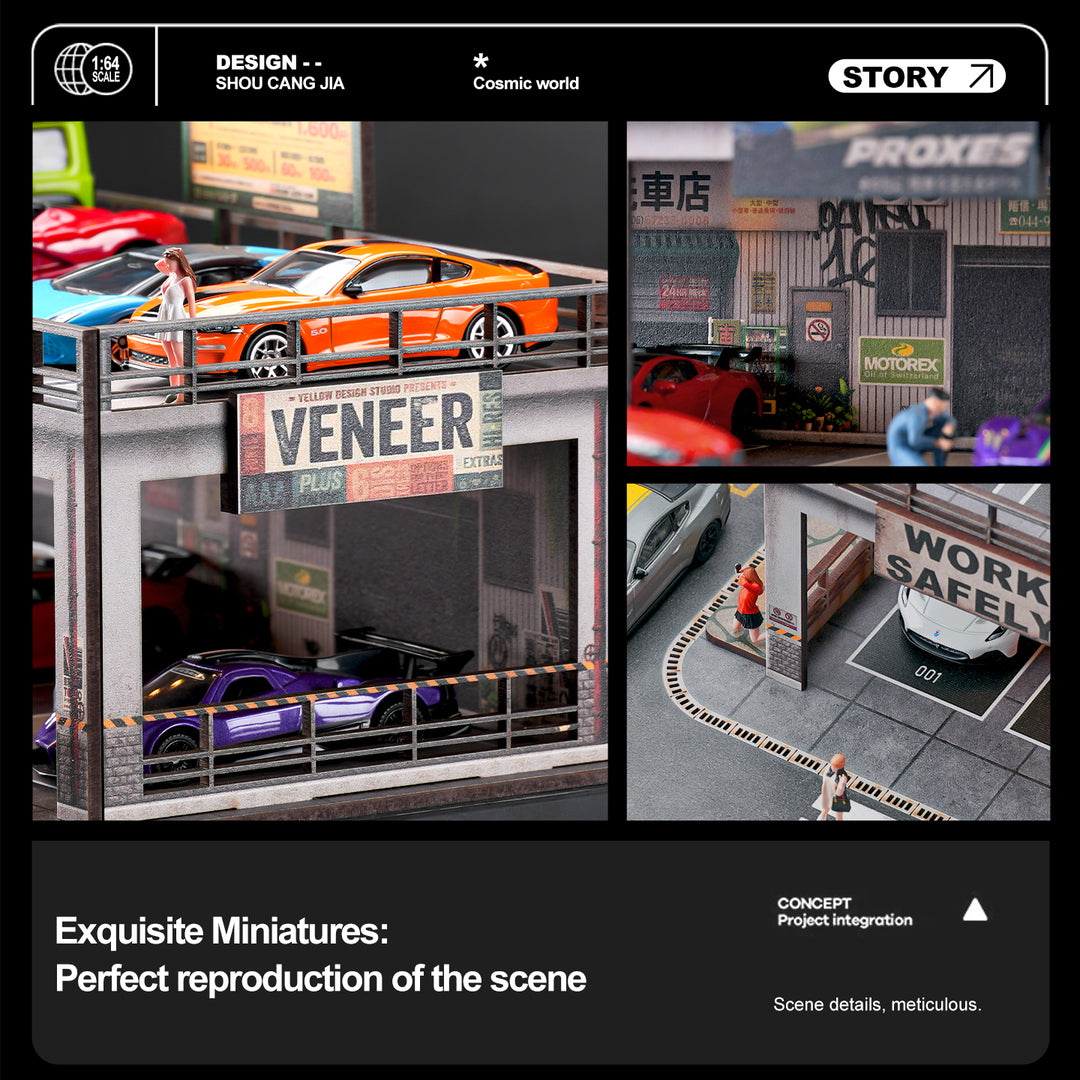 [Preorder] SHOU CANG JIA 1:64 SafeWork DOUBLE-DECK PARKING WORKSHOP SCJ-82042