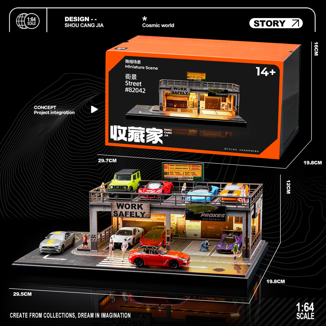 [Preorder] SHOU CANG JIA 1:64 SafeWork DOUBLE-DECK PARKING WORKSHOP SCJ-82042