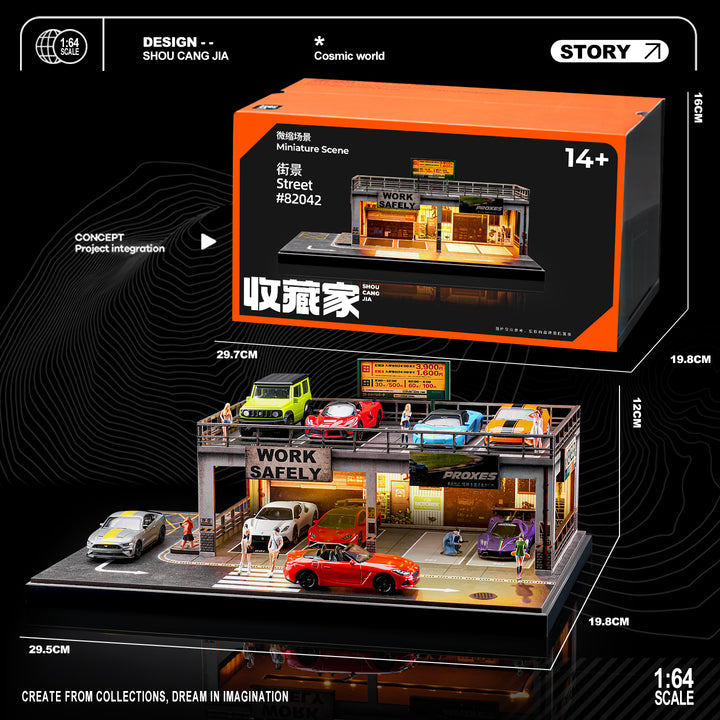 [Preorder] SHOU CANG JIA 1:64 SafeWork DOUBLE-DECK PARKING WORKSHOP SCJ-82042