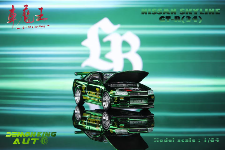 [Preorder] DEMON KING AUTO 1:64 Nissan Skyline GT-R R34 Z-Tune LBWK Transparent Green