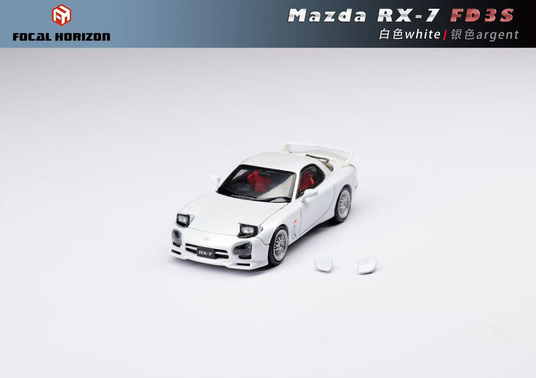 Focal Horizon 1:64 Mazda RX-7 FD3S A Spec White/ Silver (2 Colors)