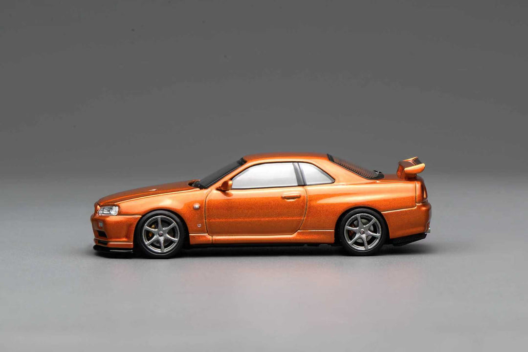 [Preorder] MOTORHELIX 1:64 Nissan Skyline GT-R(R34) V-Spec ll Customized Orange M63471