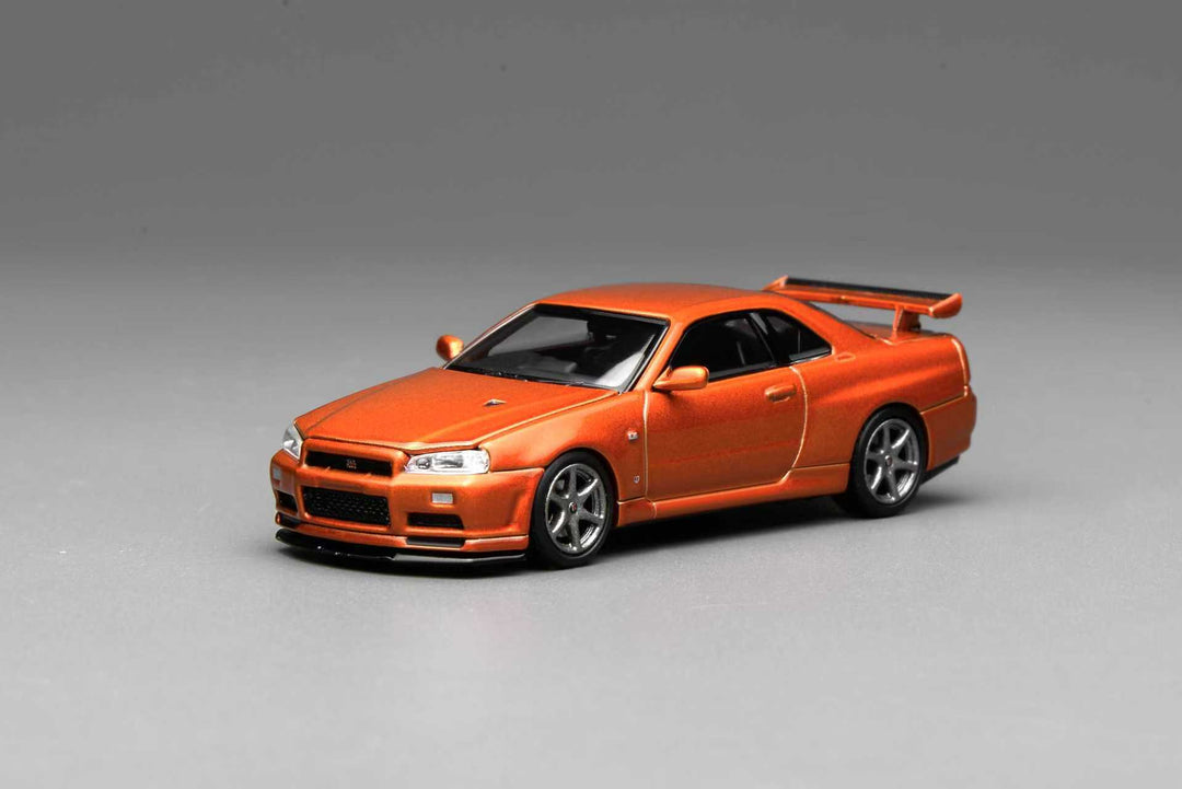 [Preorder] MOTORHELIX 1:64 Nissan Skyline GT-R(R34) V-Spec ll Customized Orange M63471