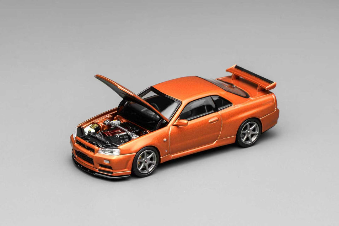 [Preorder] MOTORHELIX 1:64 Nissan Skyline GT-R(R34) V-Spec ll Customized Orange M63471