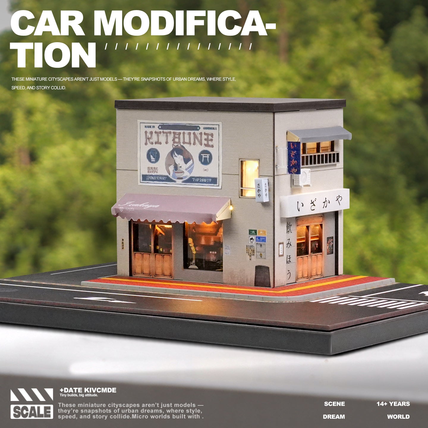 Preorder] SHOU CANG JIA 1:64 STREET CORNER SCENE WITH PERIMETER