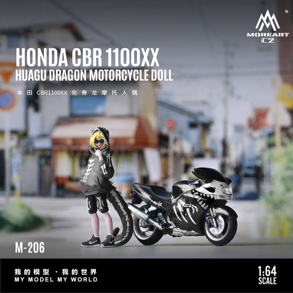 [Preorder] MoreArt 1:64 Honda CBR1100XX Dinosaur Motorcycle & Doll MO222206