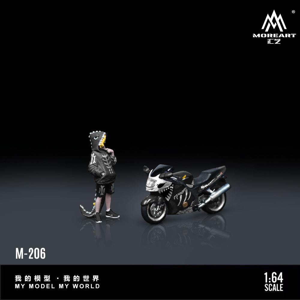 [Preorder] MoreArt 1:64 Honda CBR1100XX Dinosaur Motorcycle & Doll MO222206