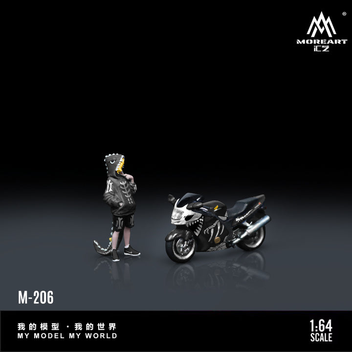 [Preorder] MoreArt 1:64 Honda CBR1100XX Dinosaur Motorcycle & Doll MO222206