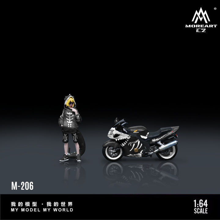 [Preorder] MoreArt 1:64 Honda CBR1100XX Dinosaur Motorcycle & Doll MO222206