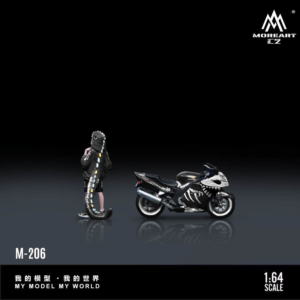 [Preorder] MoreArt 1:64 Honda CBR1100XX Dinosaur Motorcycle & Doll MO222206