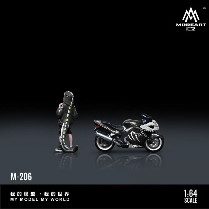 [Preorder] MoreArt 1:64 Honda CBR1100XX Dinosaur Motorcycle & Doll MO222206