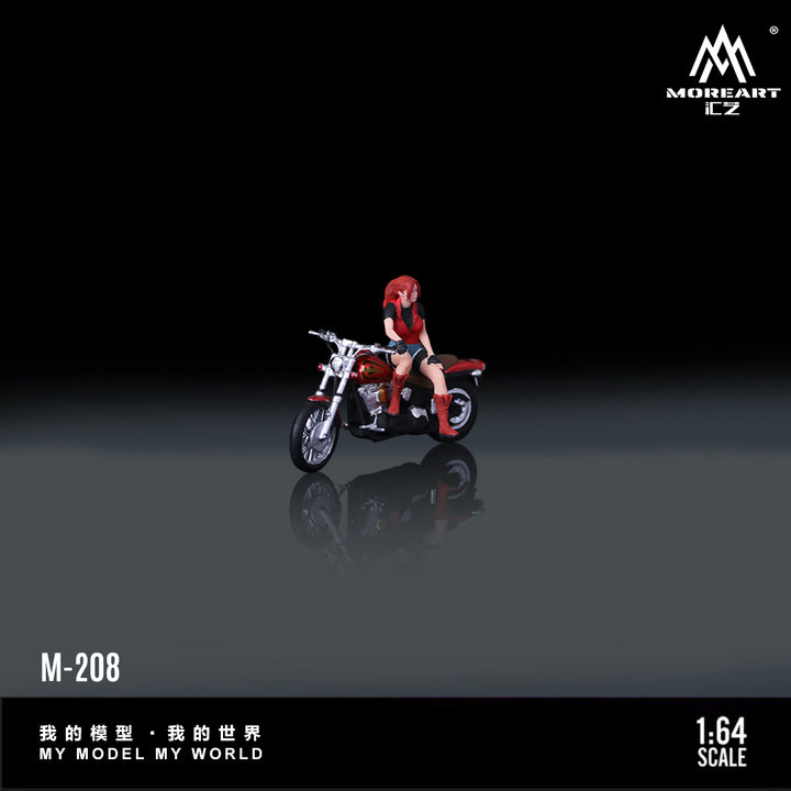 [Preorder] MoreArt 1:64 Harley Davidson Red Motorcycle and Doll MO222208