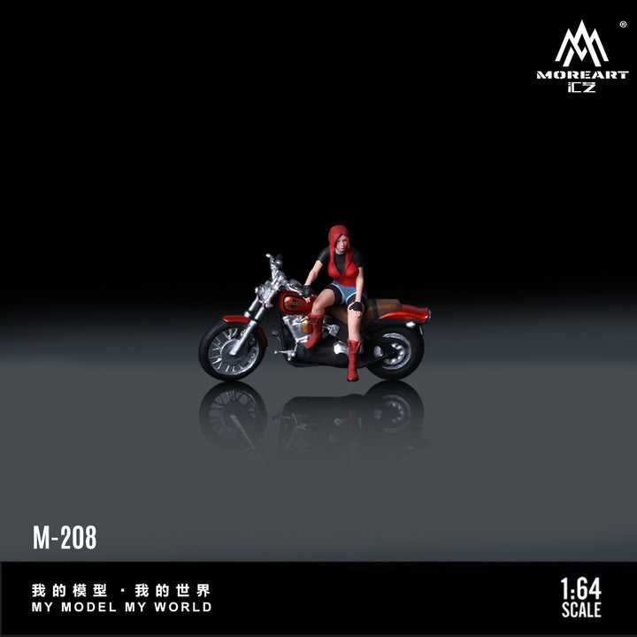 [Preorder] MoreArt 1:64 Harley Davidson Red Motorcycle and Doll MO222208