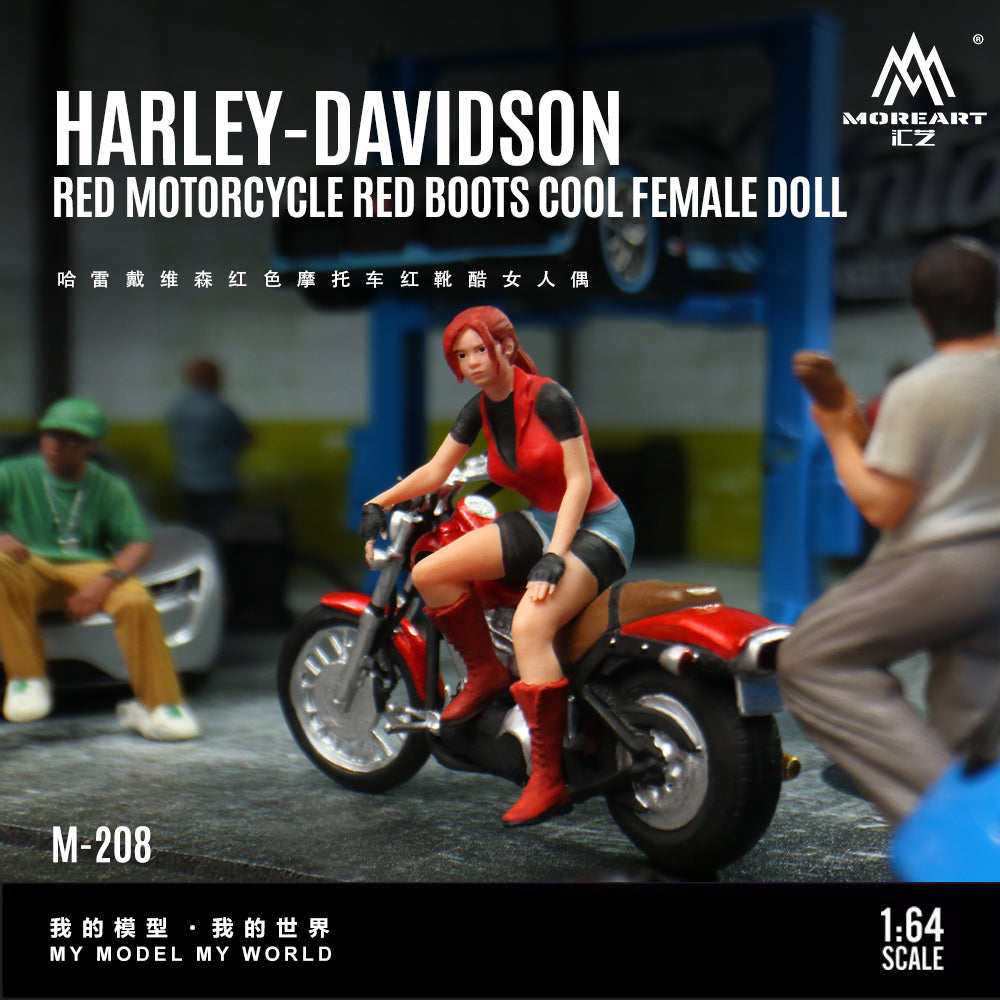 [Preorder] MoreArt 1:64 Harley Davidson Red Motorcycle and Doll MO222208