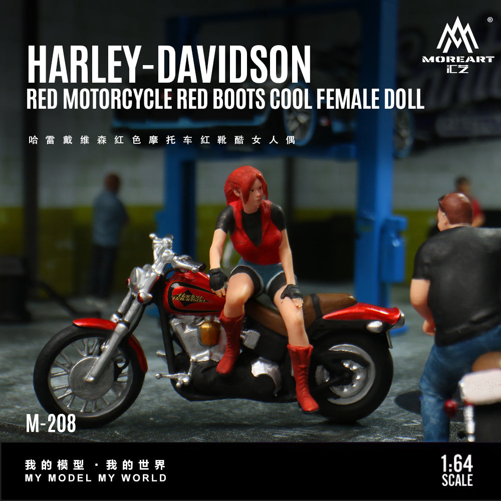 [Preorder] MoreArt 1:64 Harley Davidson Red Motorcycle and Doll MO222208
