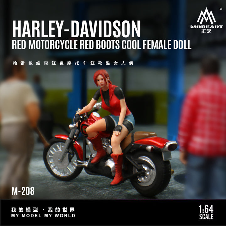 [Preorder] MoreArt 1:64 Harley Davidson Red Motorcycle and Doll MO222208