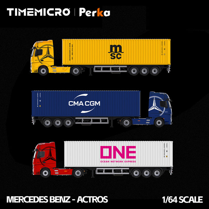 [Preorder] TimeMicro X Perka 1:64 Mercedes Actros container truck (3 Colours)