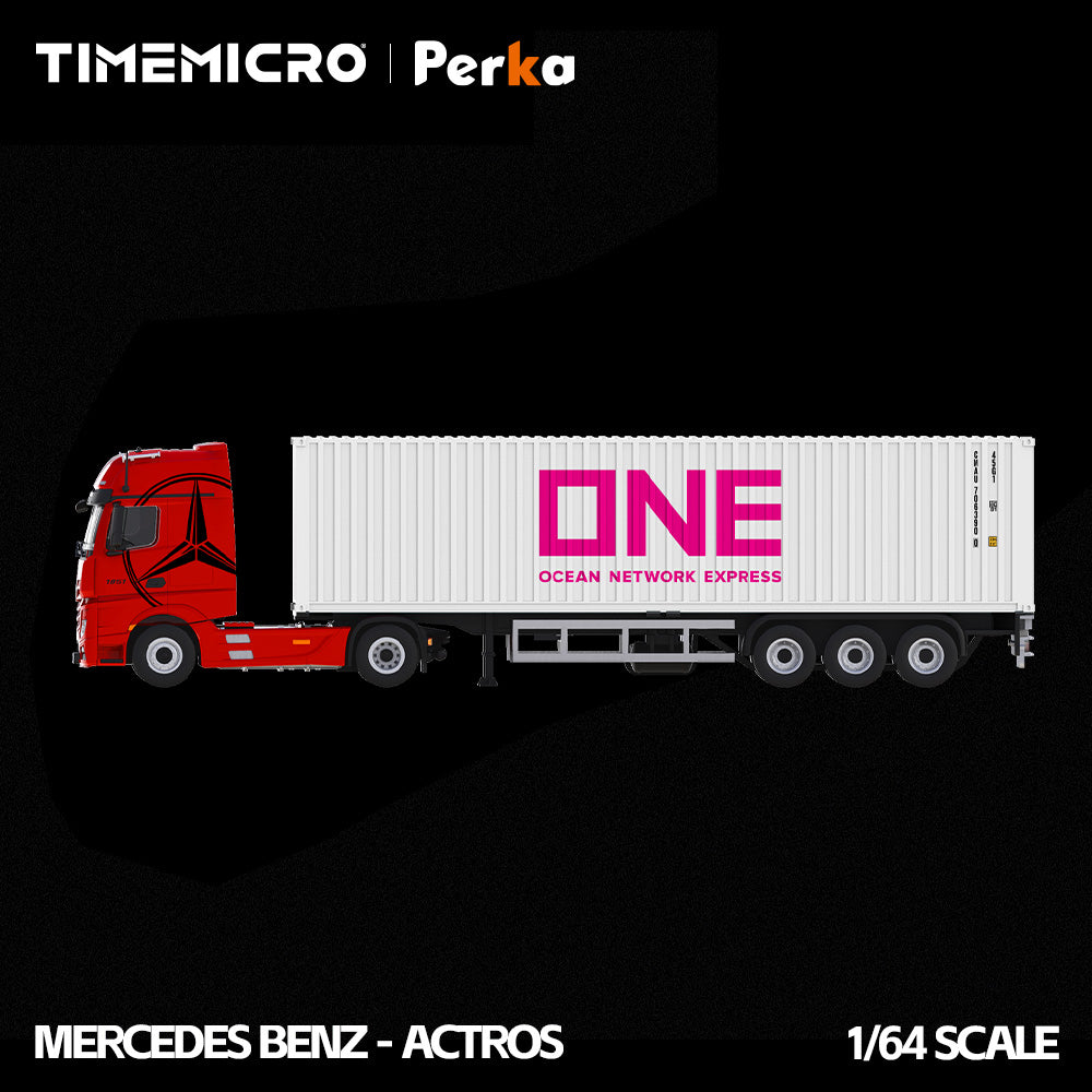 [Preorder] TimeMicro X Perka 1:64 Mercedes Actros container truck (3 Colours)