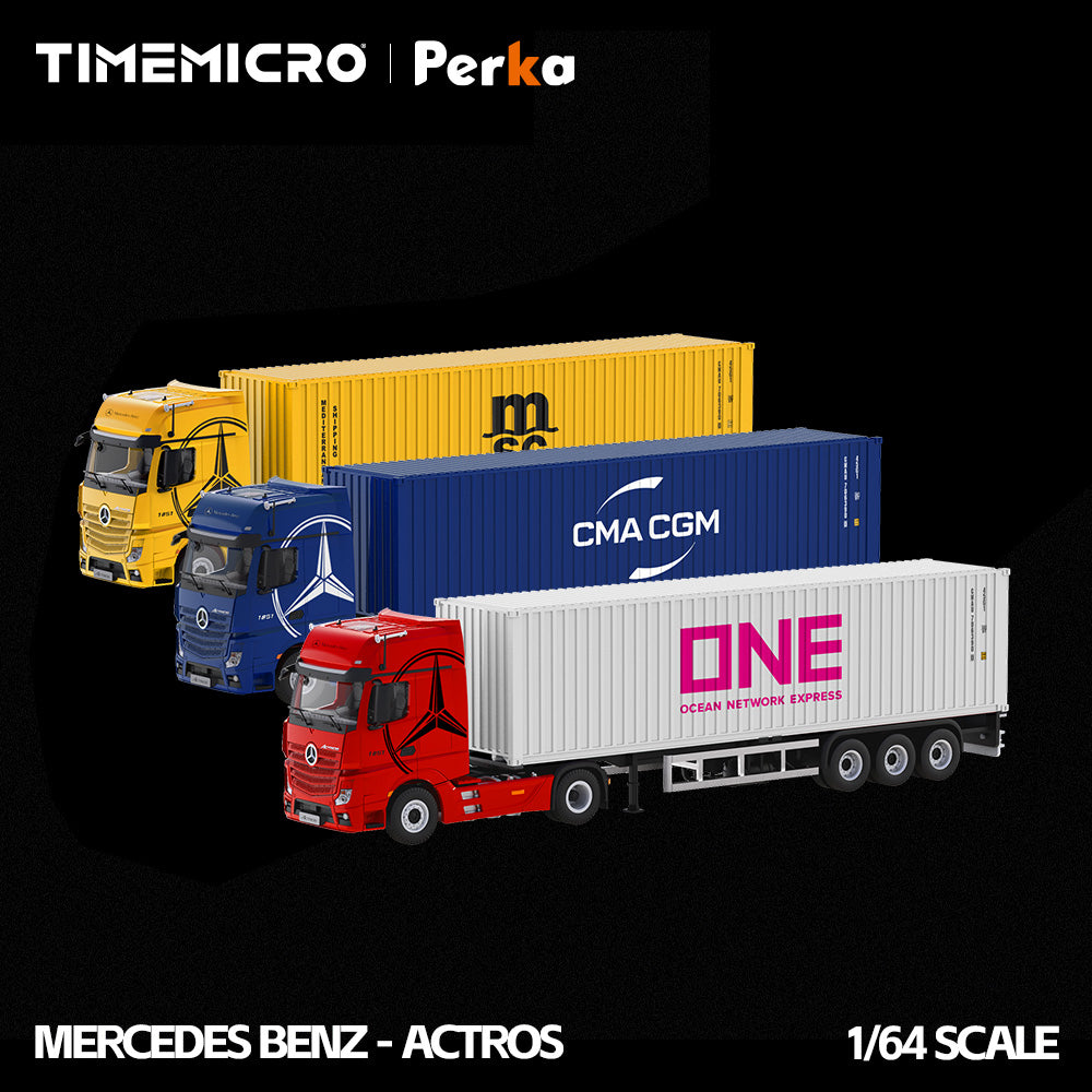 [Preorder] TimeMicro X Perka 1:64 Mercedes Actros container truck (3 Colours)