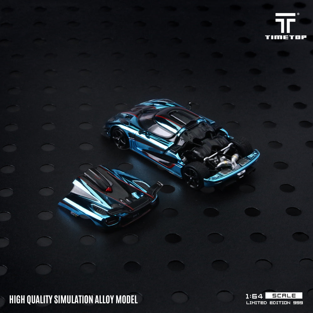 [Preorder] Time Top 1:64 Koenigsegg One:1 Chrome Blue/ Green (2 Colours)