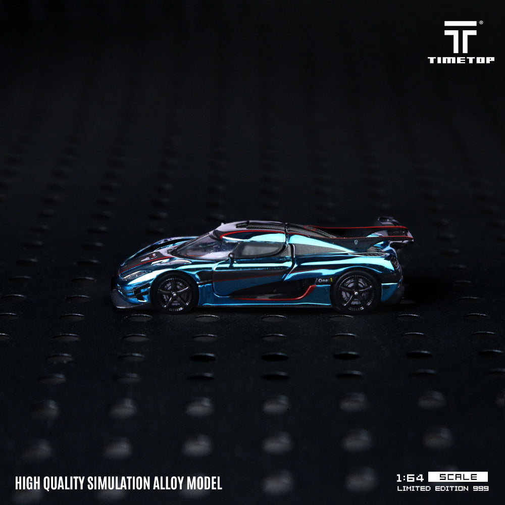 [Preorder] Time Top 1:64 Koenigsegg One:1 Chrome Blue/ Green (2 Colours)