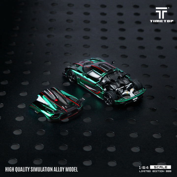 [Preorder] Time Top 1:64 Koenigsegg One:1 Chrome Blue/ Green (2 Colours)