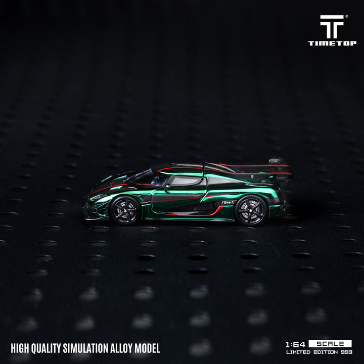 [Preorder] Time Top 1:64 Koenigsegg One:1 Chrome Blue/ Green (2 Colours)