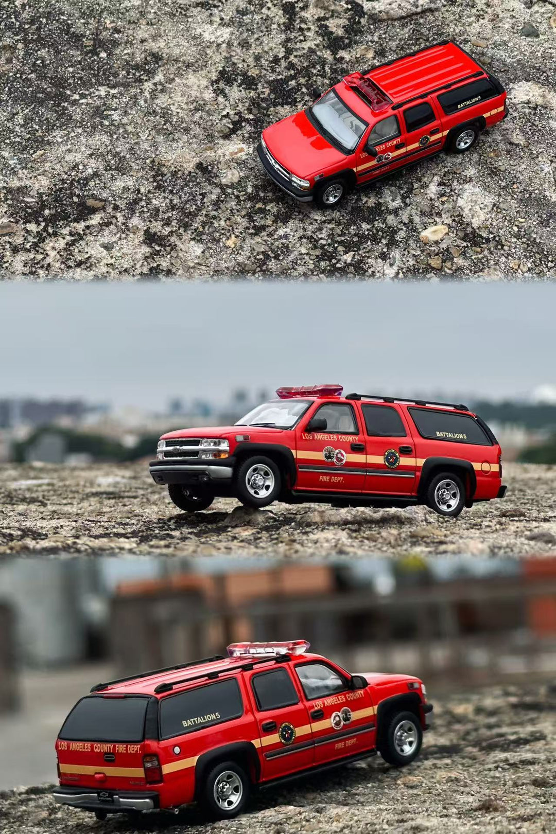 [Preorder] MK Miniatures 1:64 2003 Chevrolet Suburban Los Angeles Fire Truck HEC 2025
