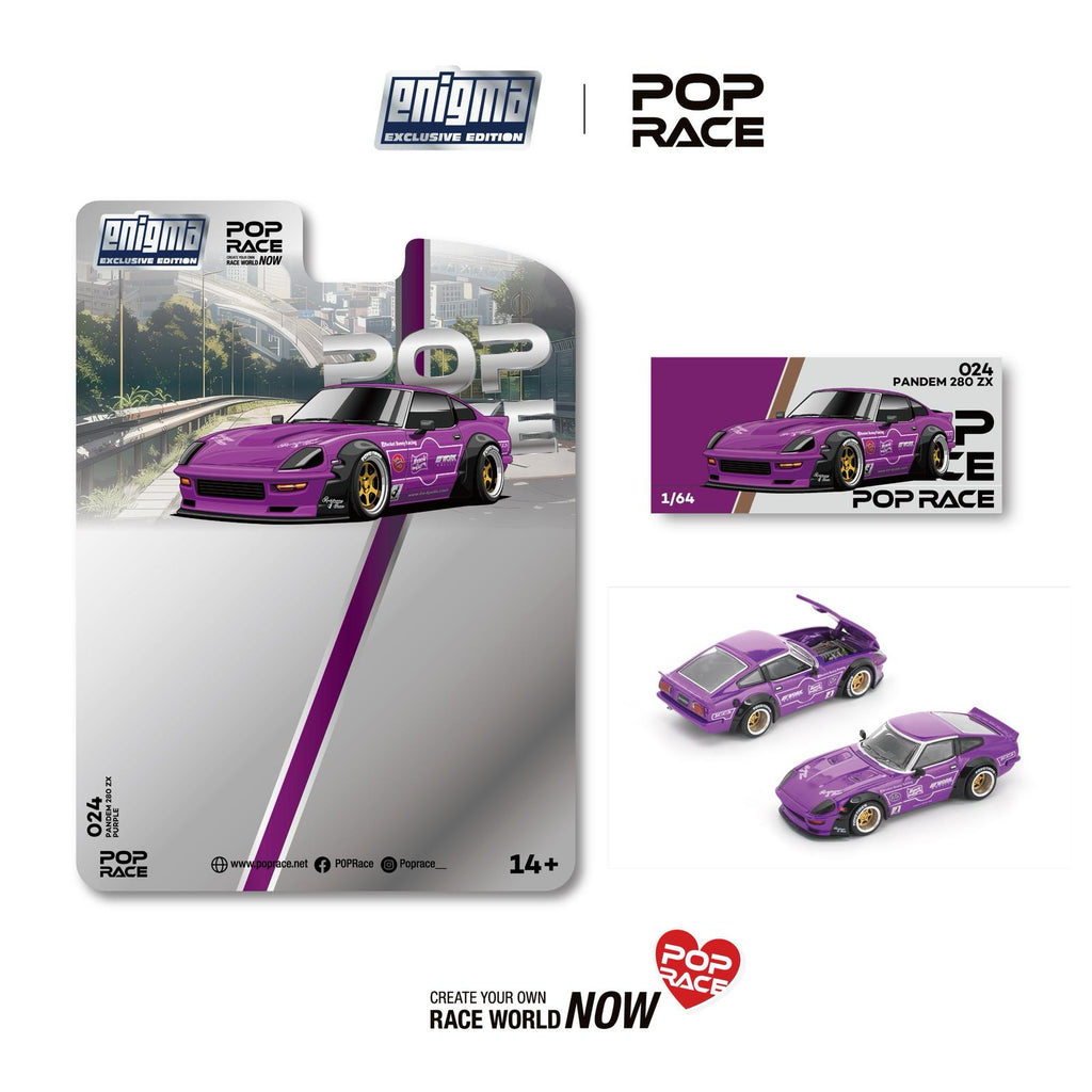 Something ×PosTokyo Race Combination Preorder] POPRACE x Enigma 1:64 Pandem 280ZX Violet Purple PRE024